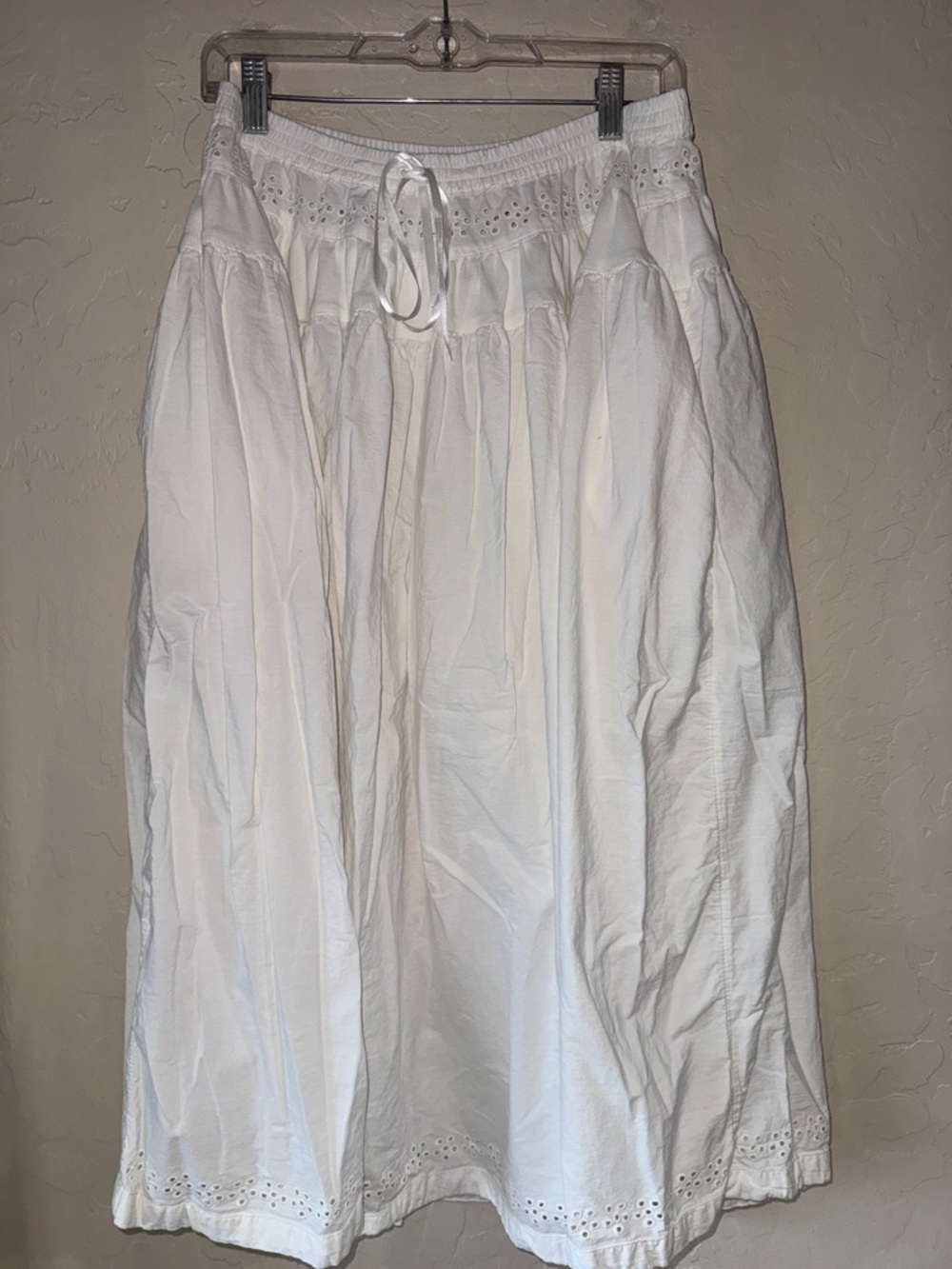 Free People Gesibelle Maxi Skirt white eyelet boho cotton skirt size small